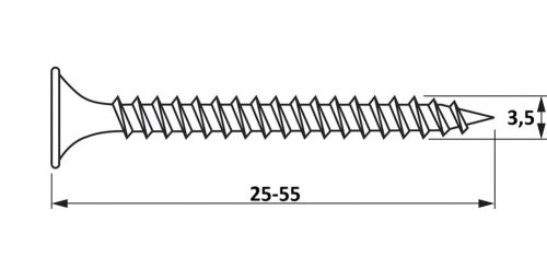 3,5x25-55 gipszkartoncsavar