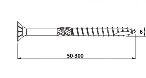 6x50-300 Sülly.fejű szerkezetépítő csav.