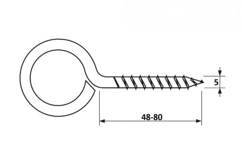 5x48-80 Szemescsavar